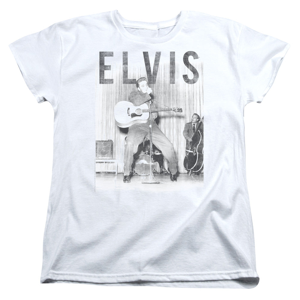 Elvis Presley With the Band Womens T Shirt White Officially Licensed