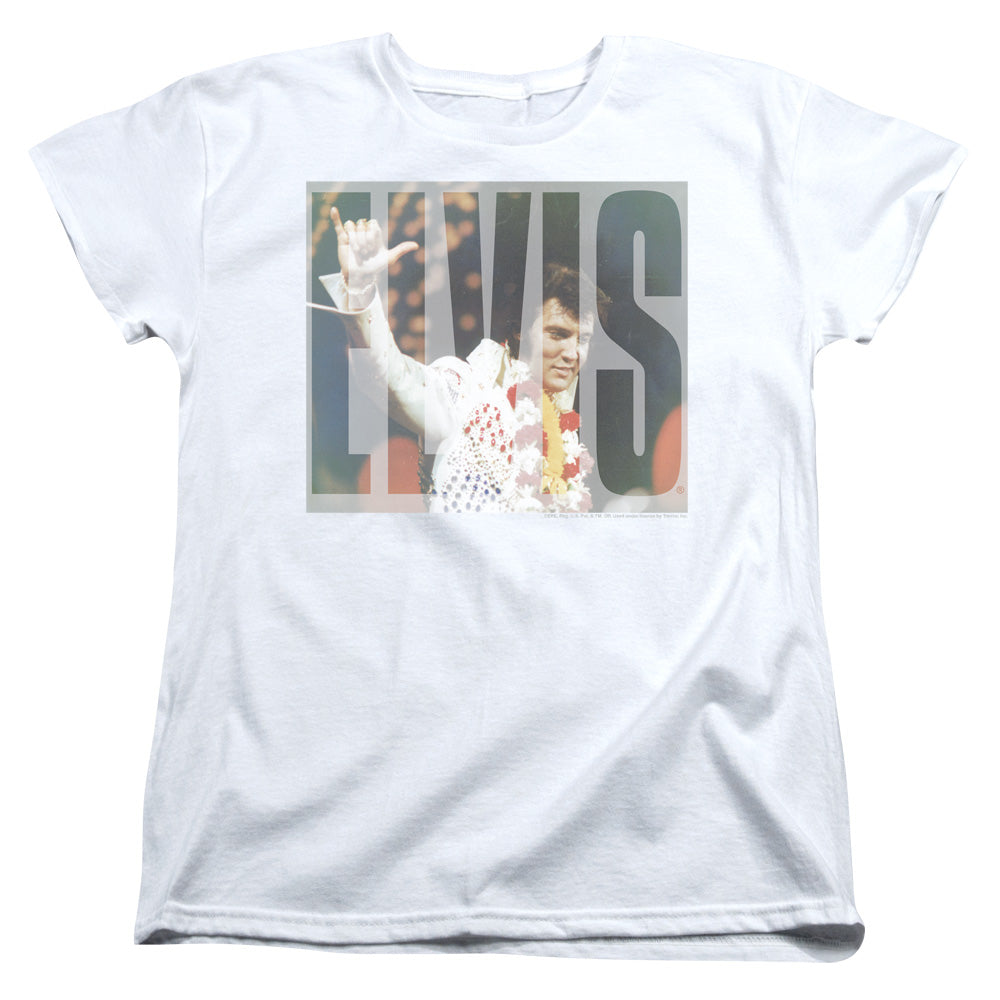 Elvis Presley Aloha Knockout Womens T Shirt White Officially Licensed