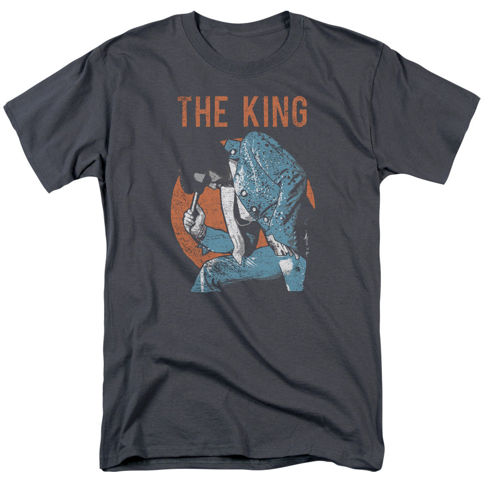 Elvis Presley Mic In Hand Mens T Shirt Charcoal Officially Licensed