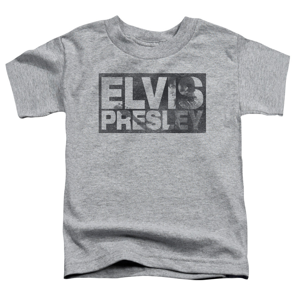 Elvis Presley Block Letters Toddler Kids Youth T Shirt Athletic Heather Officially Licensed