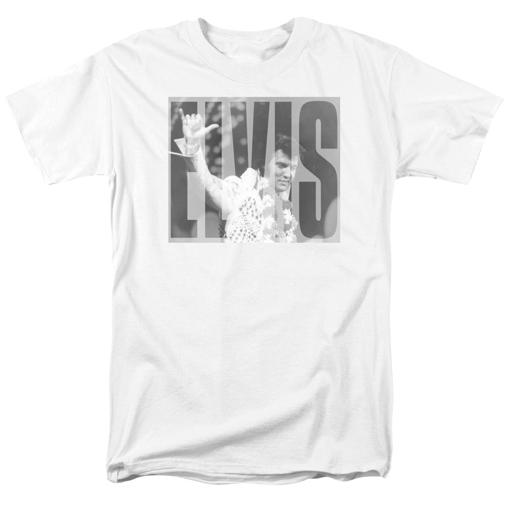 Elvis Presley Aloha Gray Mens T Shirt White Officially Licensed