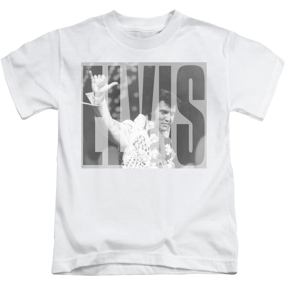 Elvis Presley Aloha Gray Juvenile Kids Youth T Shirt White Officially Licensed