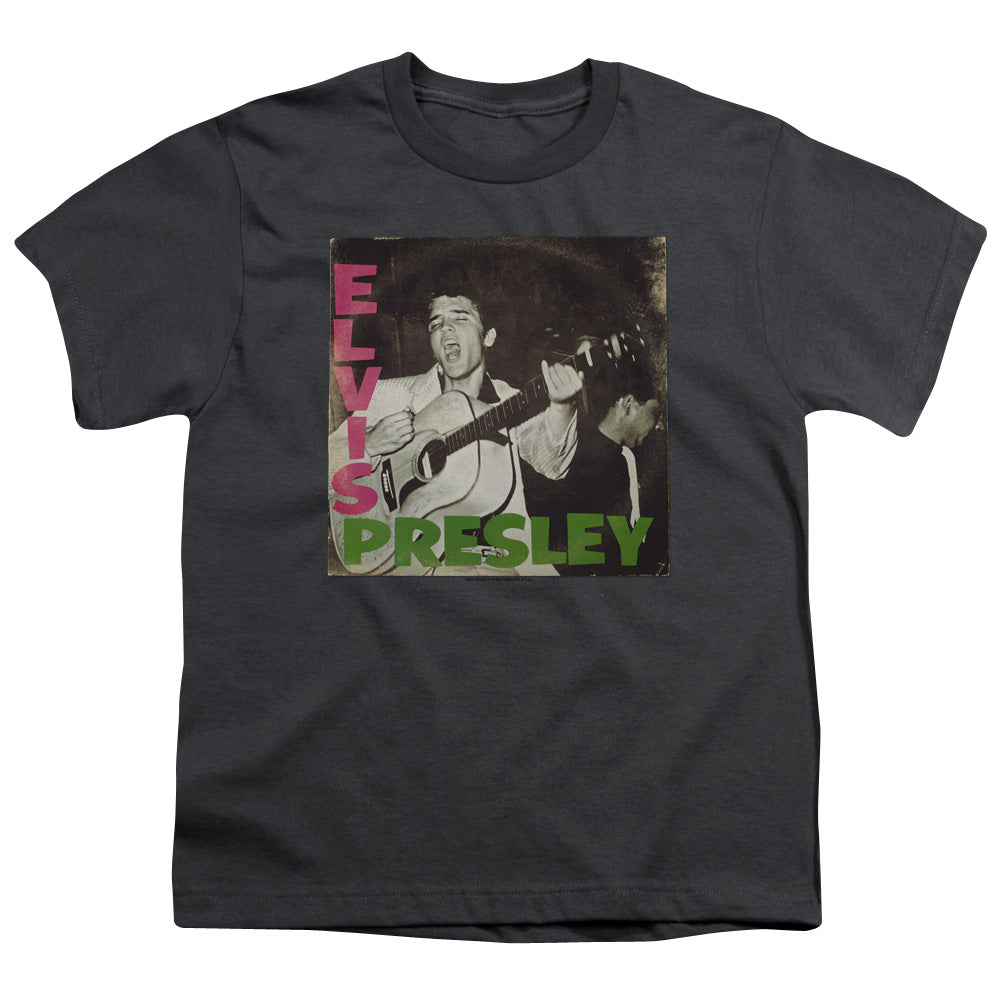 Elvis Presley First Lp Kids Youth T Shirt Charcoal Officially Licensed