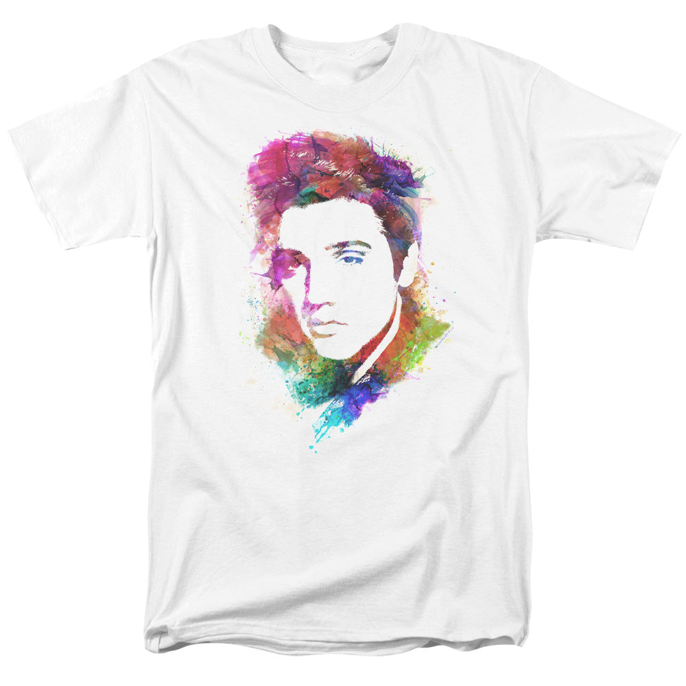 Elvis Presley Watercolor King Mens T Shirt White Officially Licensed
