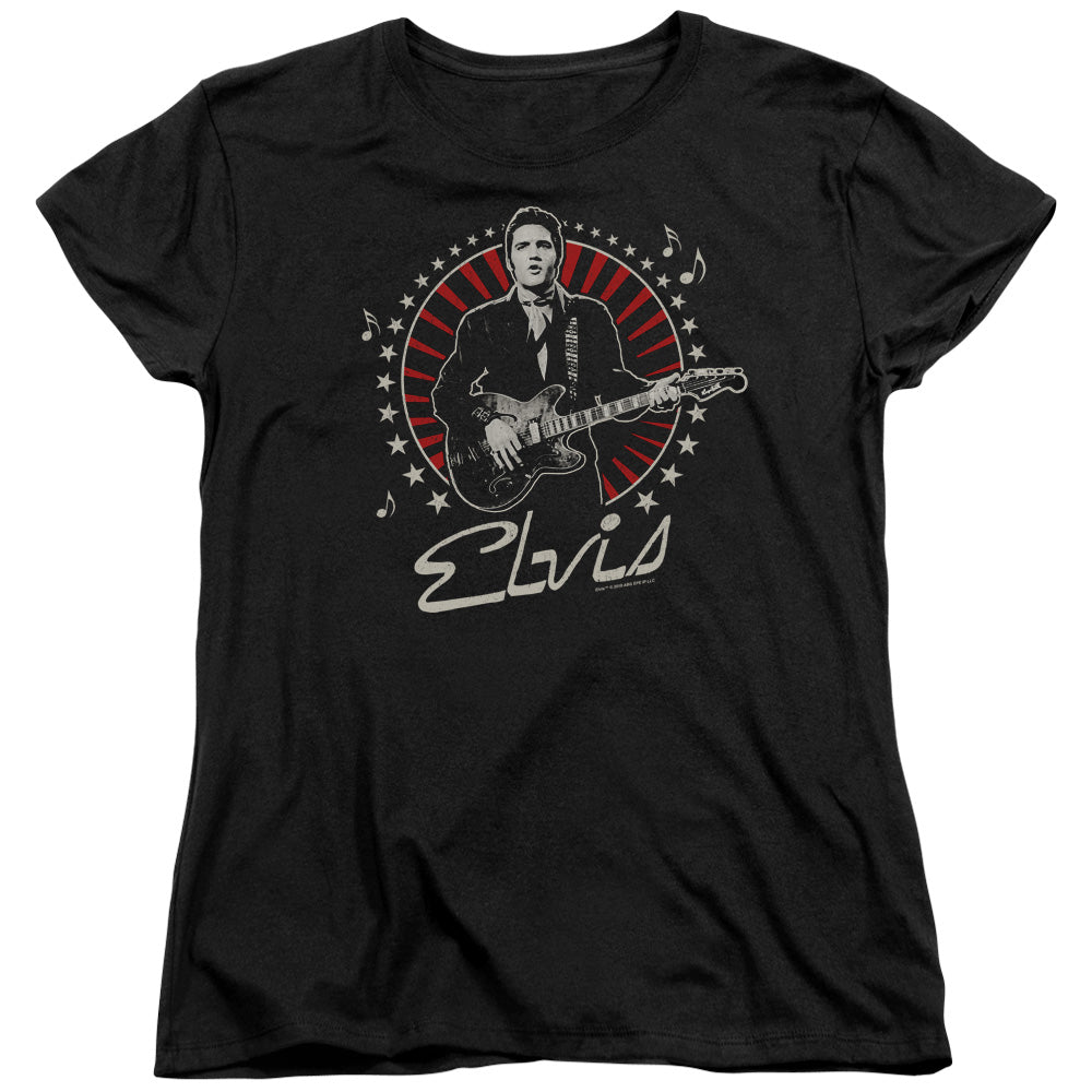 Elvis Presley Stars Womens T Shirt Black Officially Licensed