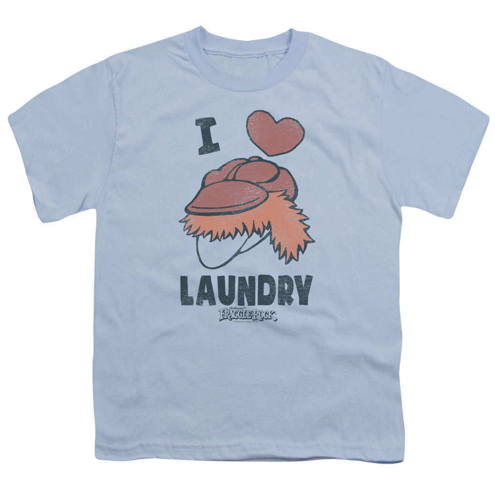 Fraggle Rock Laundry Lover Kids Youth T Shirt Light Blue