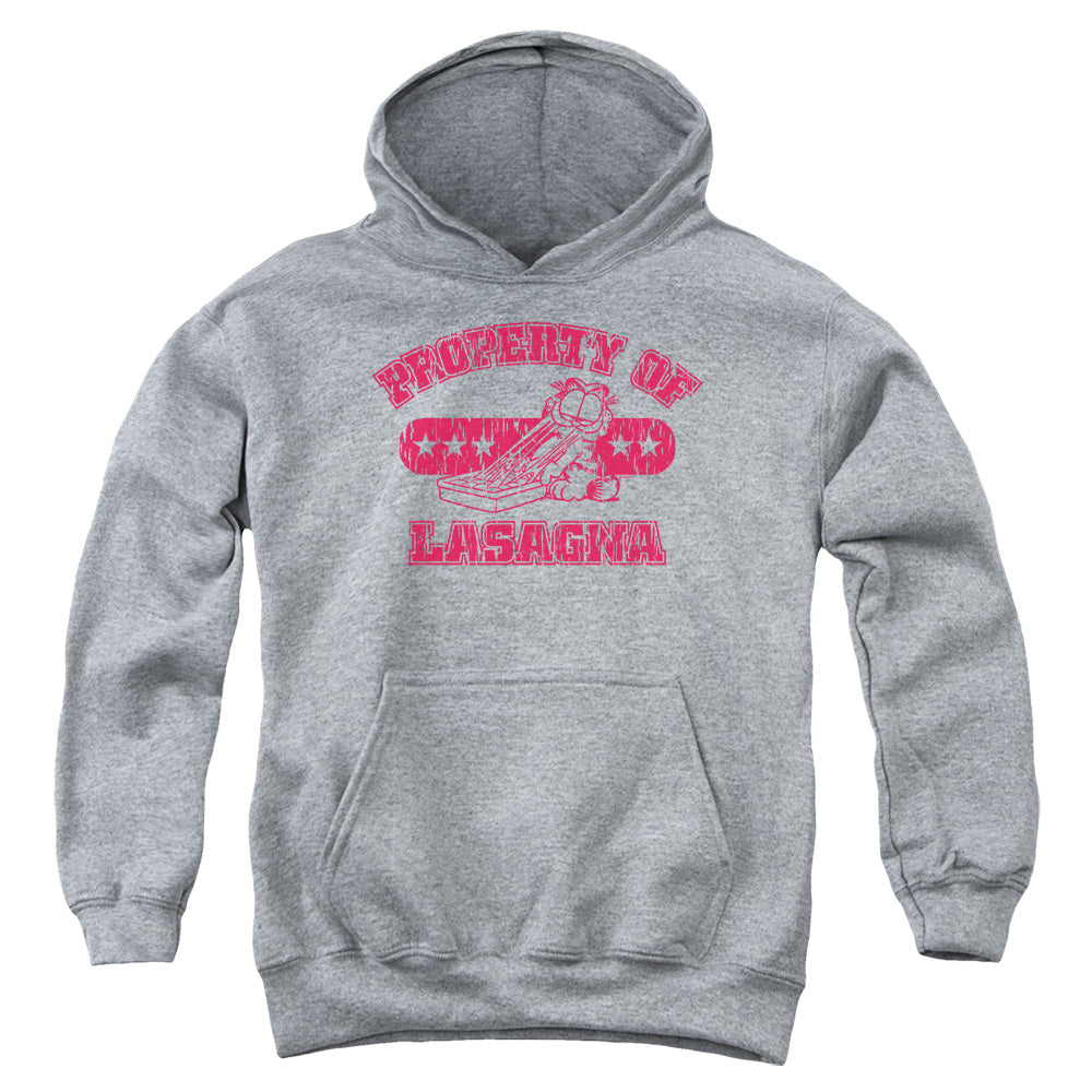 Garfield Property of Lasagna Kids Youth Hoodie Heather