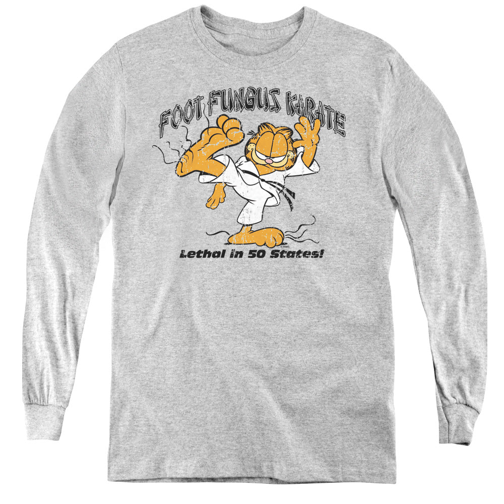 Garfield Foot Fungus Karate Long Sleeve Kids Youth T Shirt Athletic Heather