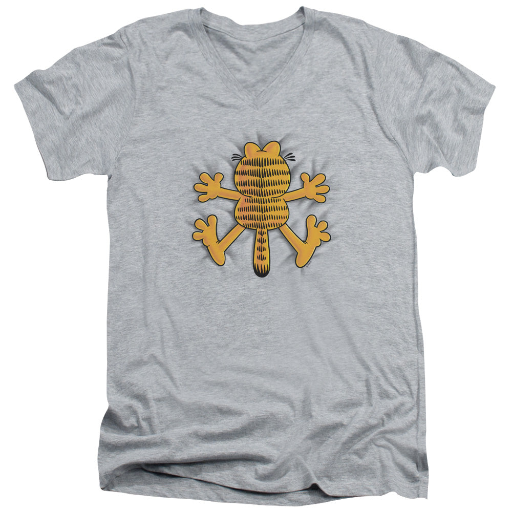 Garfield Ow Mens Slim Fit V-Neck T Shirt Athletic Heather