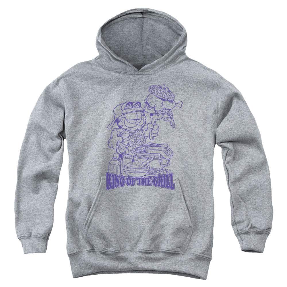 Garfield King of the Grill Kids Youth Hoodie Heather
