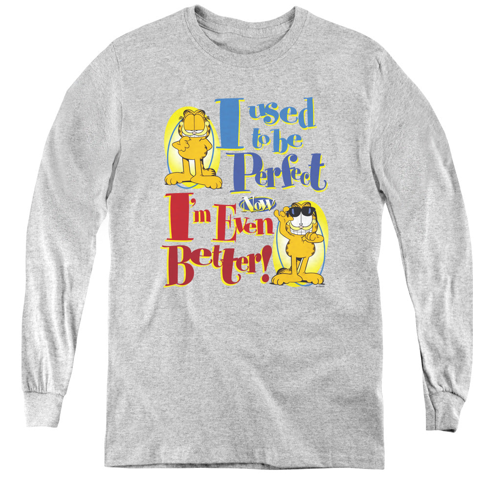 Garfield Even Better Long Sleeve Kids Youth T Shirt Athletic Heather
