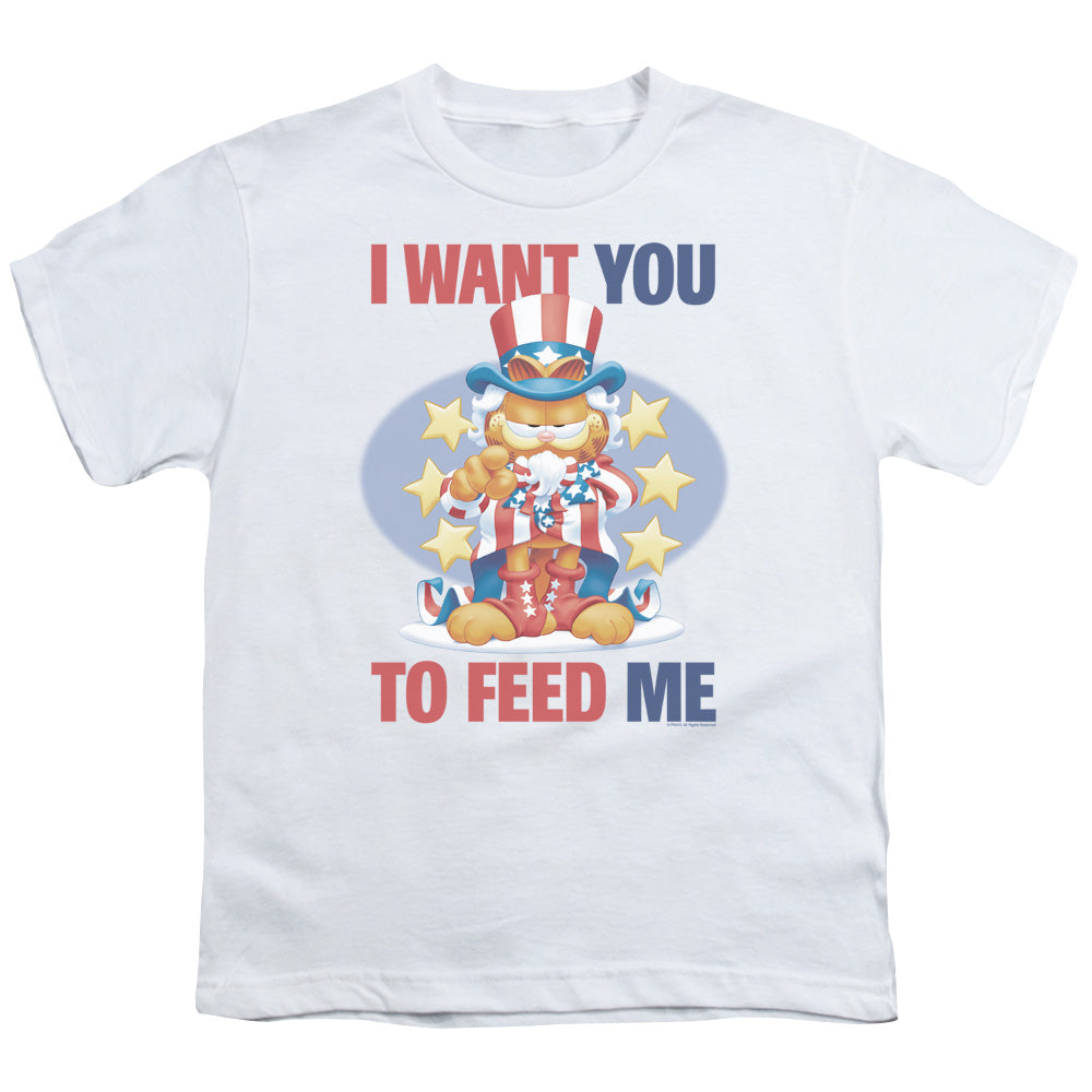 Garfield I Want You Kids Youth T Shirt White