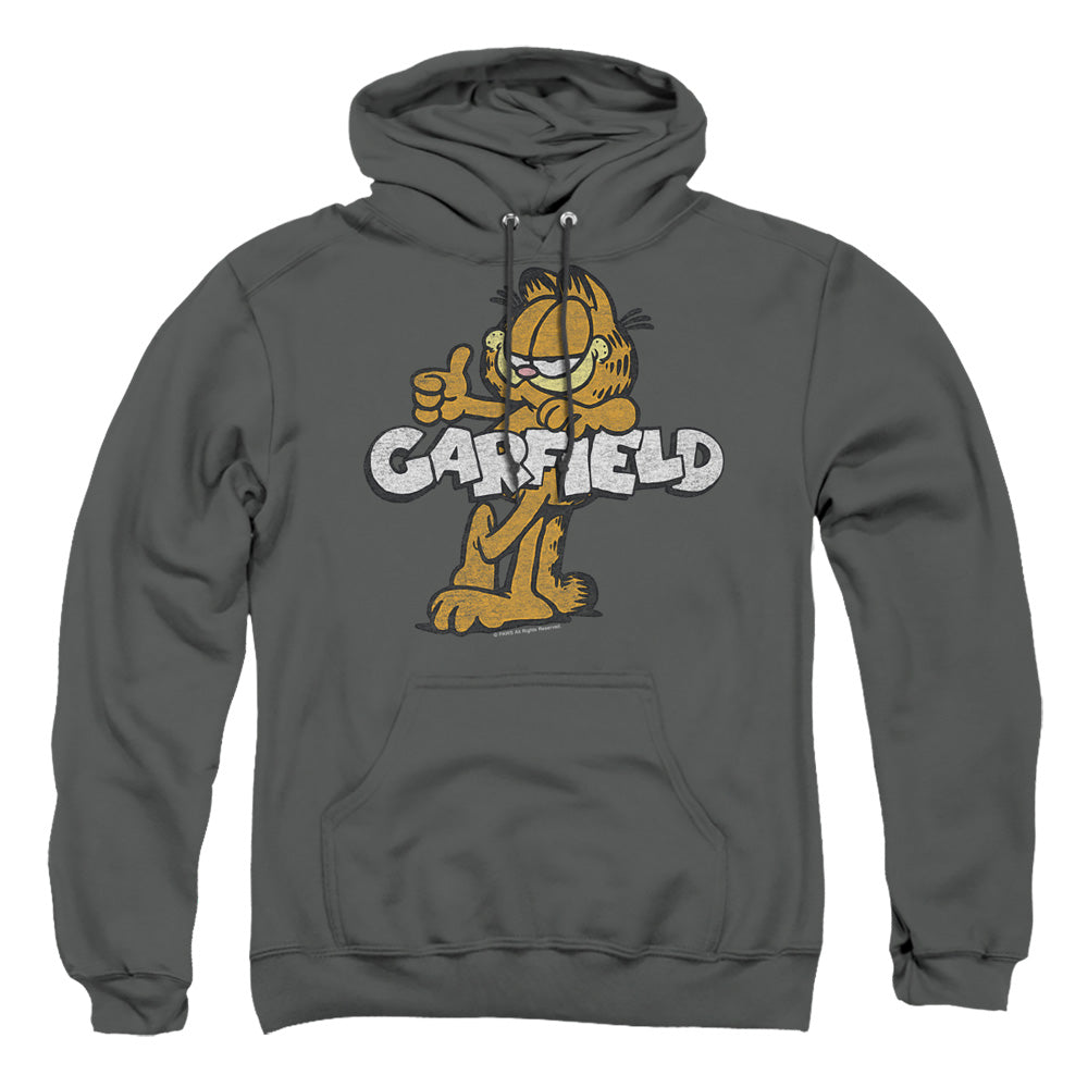 Garfield Retro Garf Mens Hoodie Charcoal