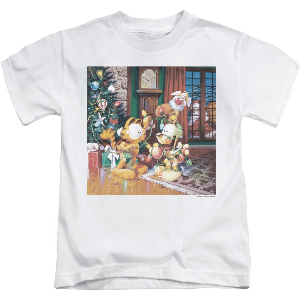 Garfield Odie Tree Juvenile Kids Youth T Shirt White