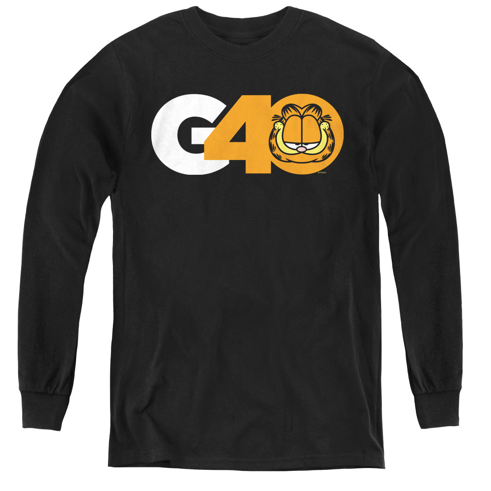 Garfield G40 Long Sleeve Kids Youth T Shirt Black