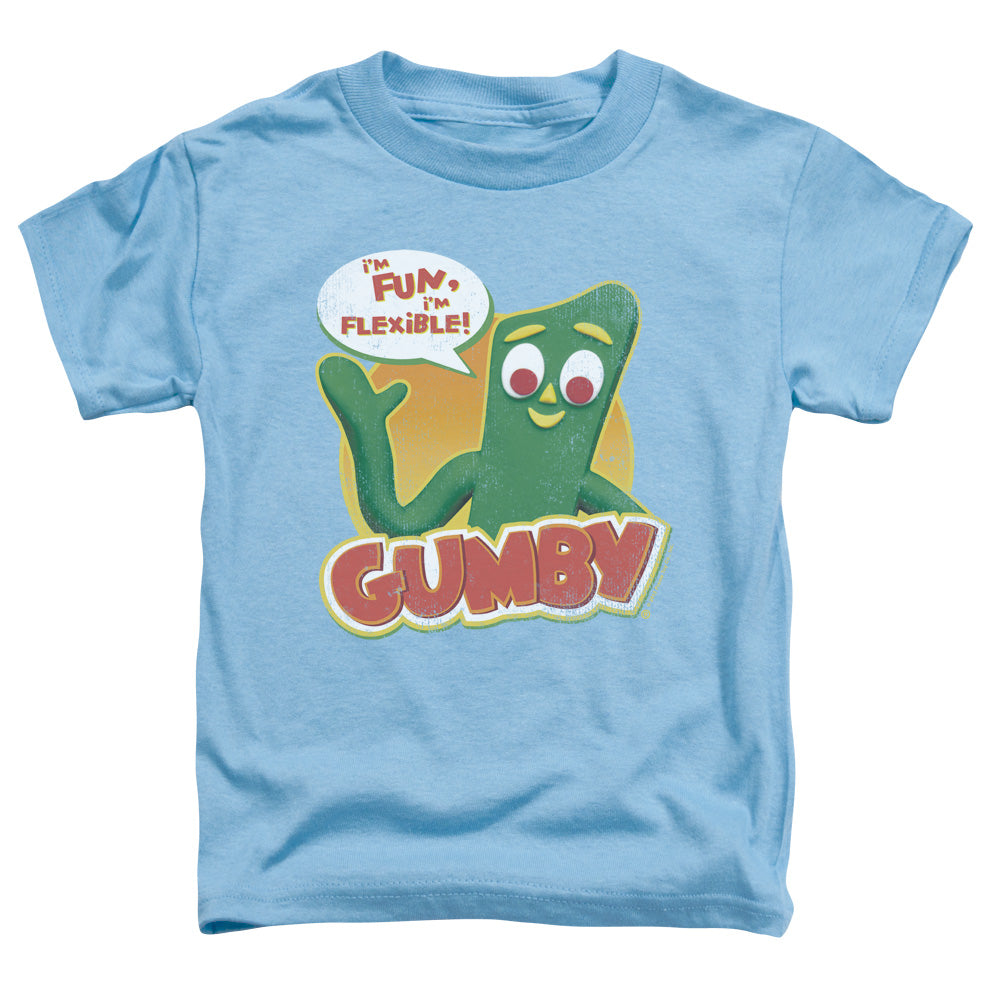 Gumby Fun & Flexible Toddler Kids Youth T Shirt Carolina Blue