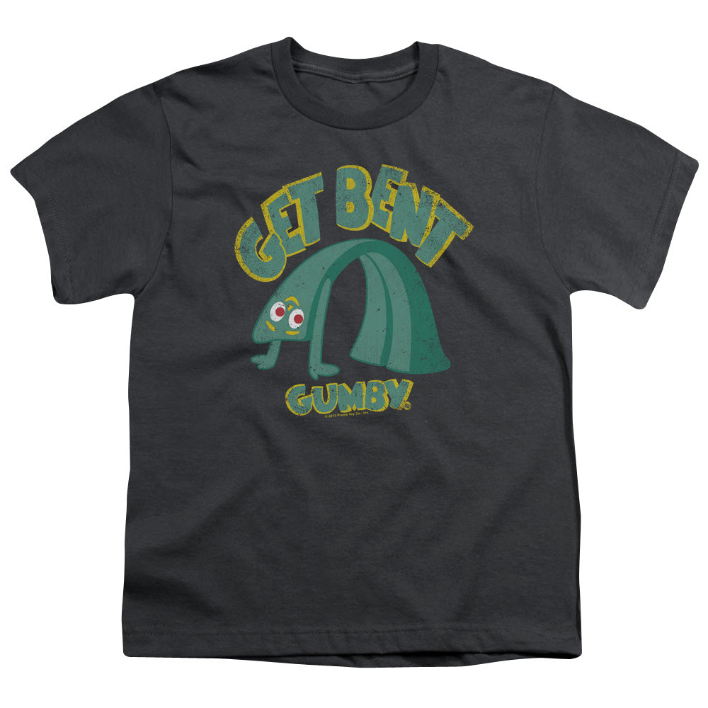 Gumby Get Bent Kids Youth T Shirt Charcoal