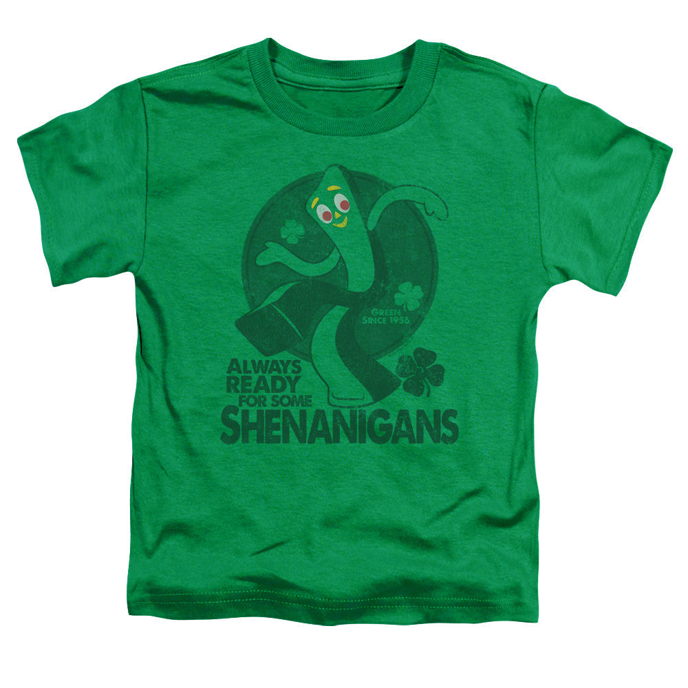 Gumby More Shenanigans Toddler Kids Youth T Shirt Kelly Green