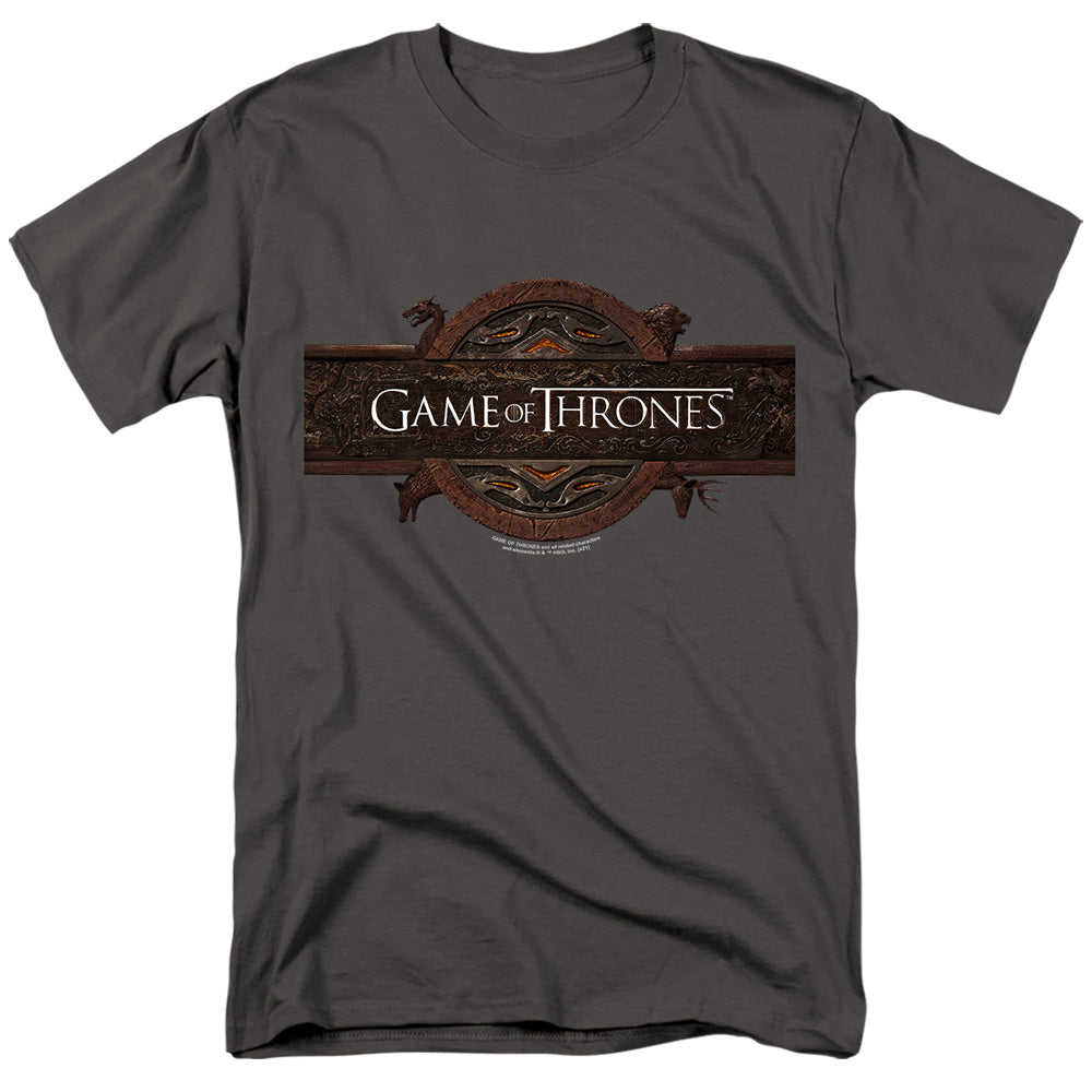 Game Of Thrones Title Sequence Logo Mens T Shirt Charcoal Officially Licensed
