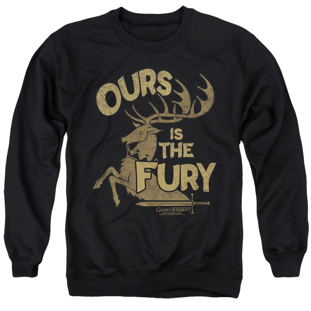 Game Of Thrones Fury Mens Crewneck Sweatshirt Black Officially Licensed