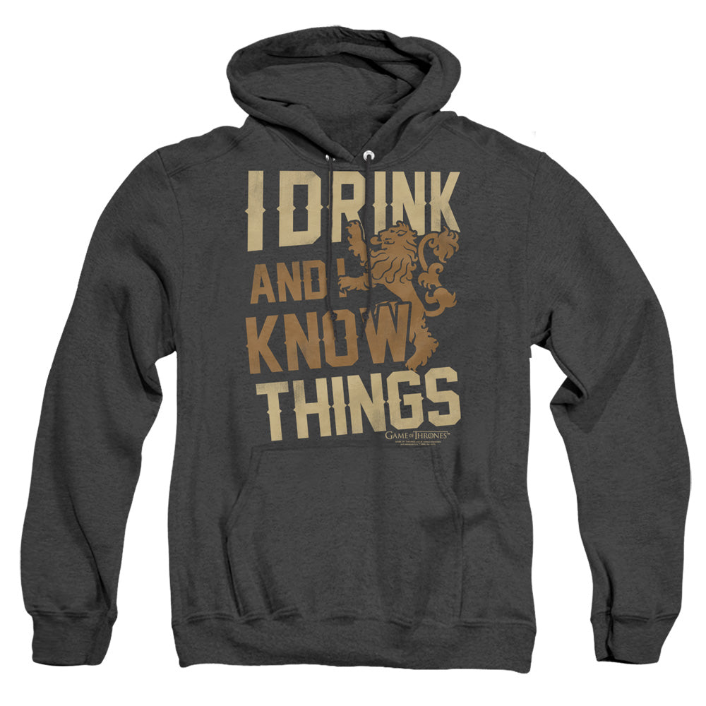 Game Of Thrones Know Things Heather Mens Hoodie Black Officially Licensed