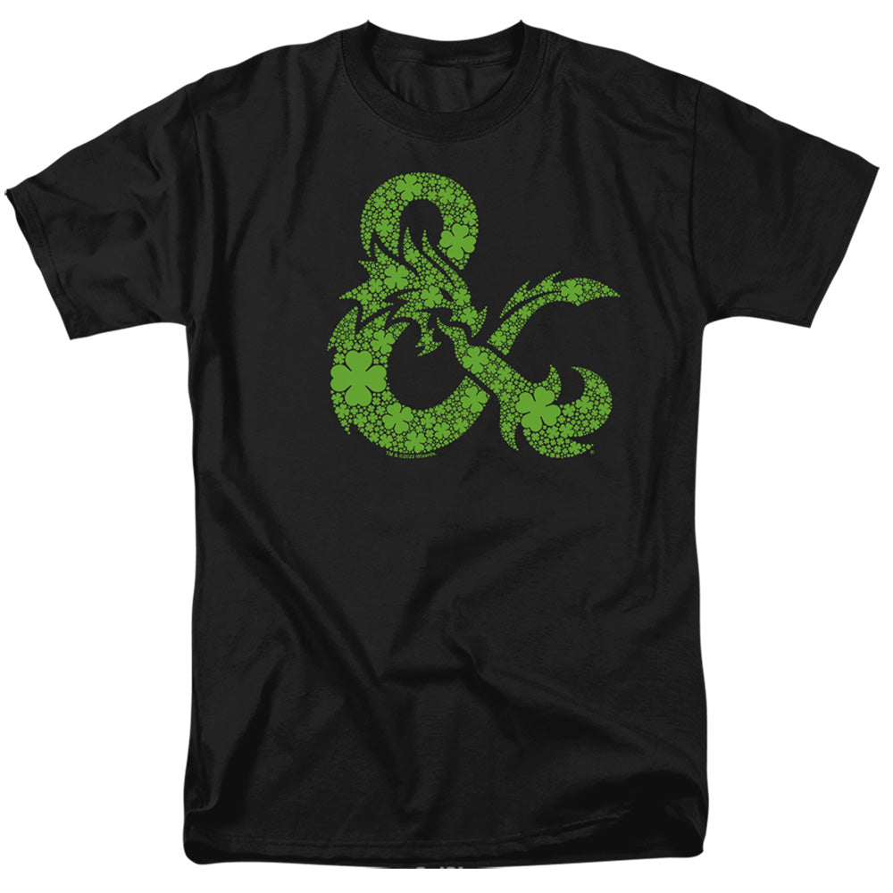 Dungeons And Dragons St. Patrick'S Day Shamrock Logo Mens T Shirt Black Officially Licensed