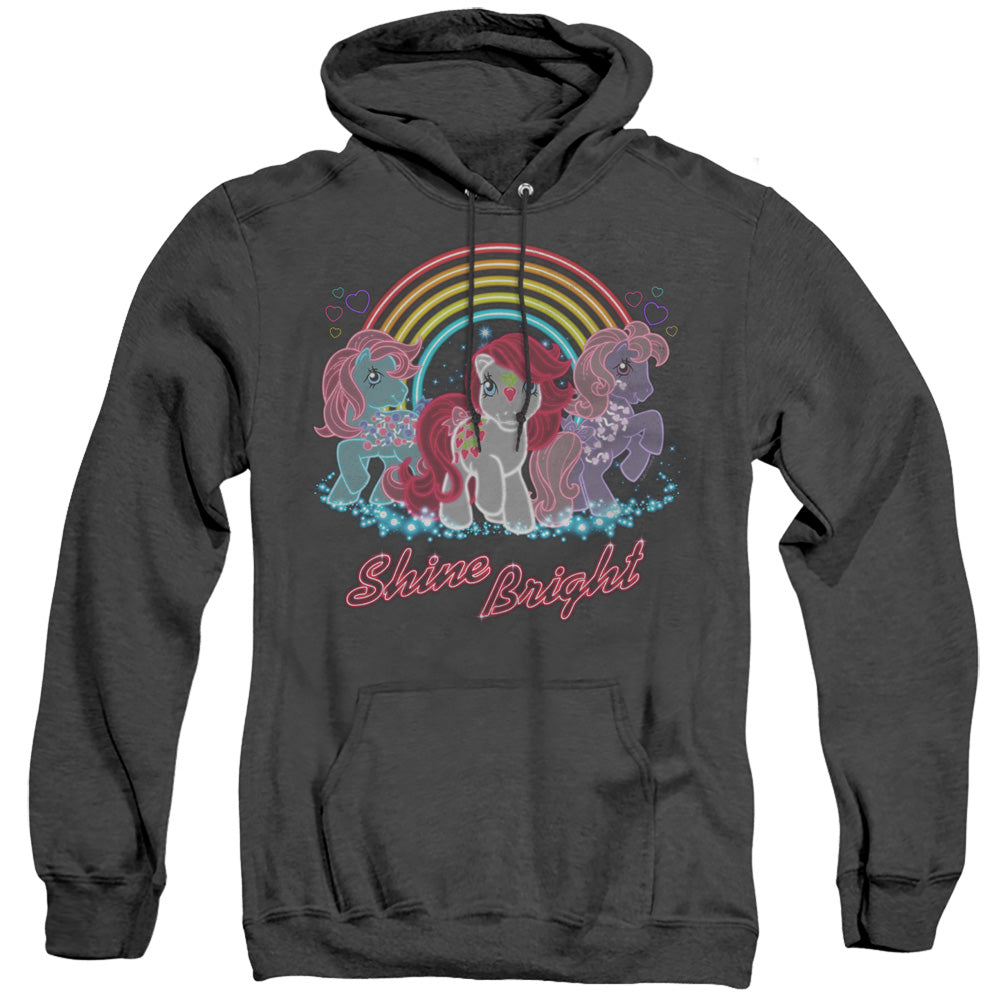 My Little Pony Retro Neon Ponies Heather Mens Hoodie Black Officially Licensed