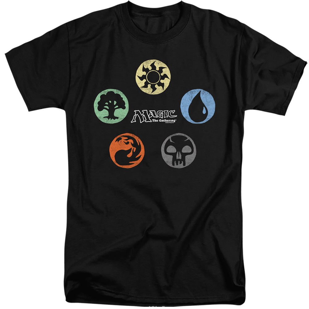 Magic The Gathering 5 Colors Mens Tall T Shirt Black Officially Licensed