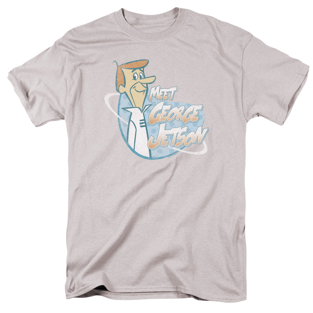 Jetsons Meet George Jetson Mens T Shirt Silver Officially Licensed