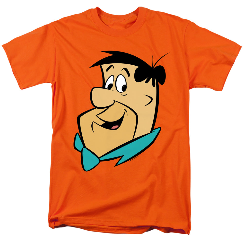 The Flintstones Fred Headshot Mens T Shirt Orange Officially Licensed
