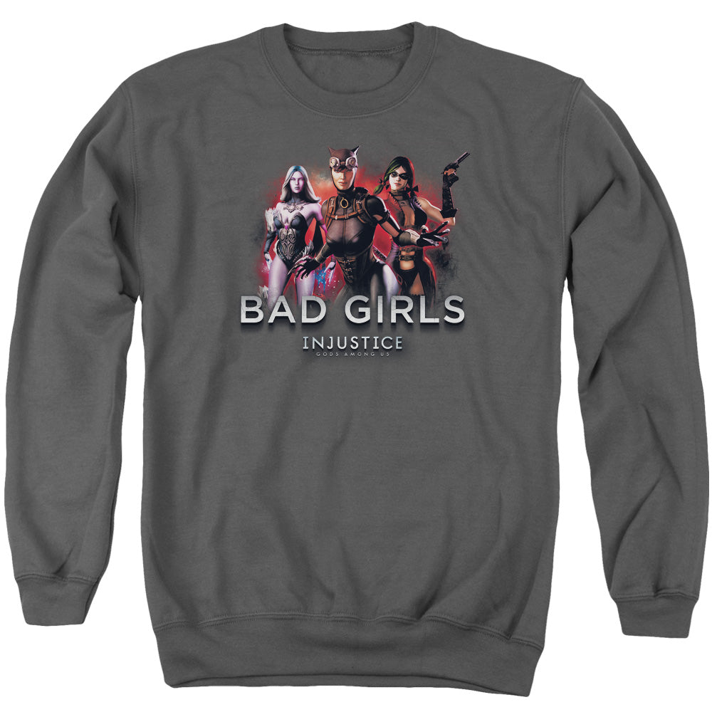 Injustice Gods Among Us Bad Girls Mens Crewneck Sweatshirt Charcoal