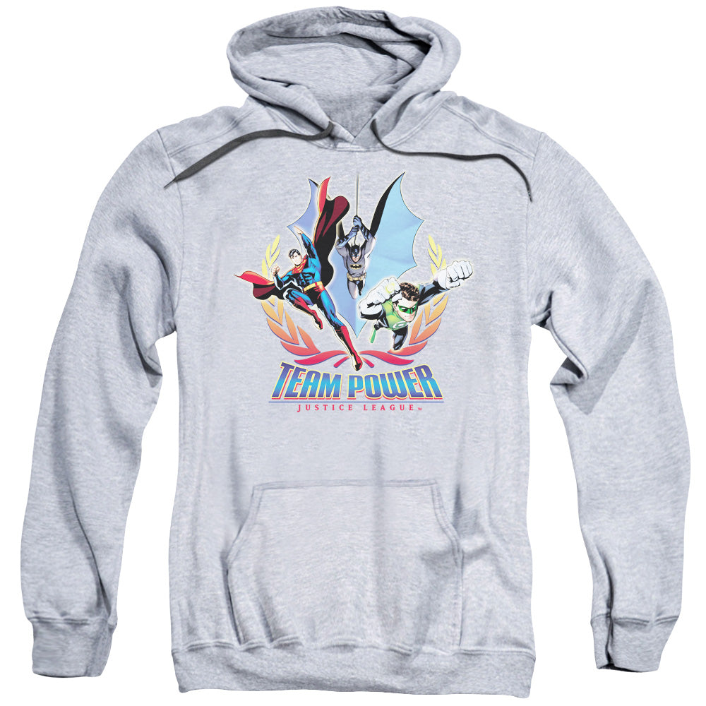 Justice League Team Power Mens Hoodie Athletic Heather Officially Licensed