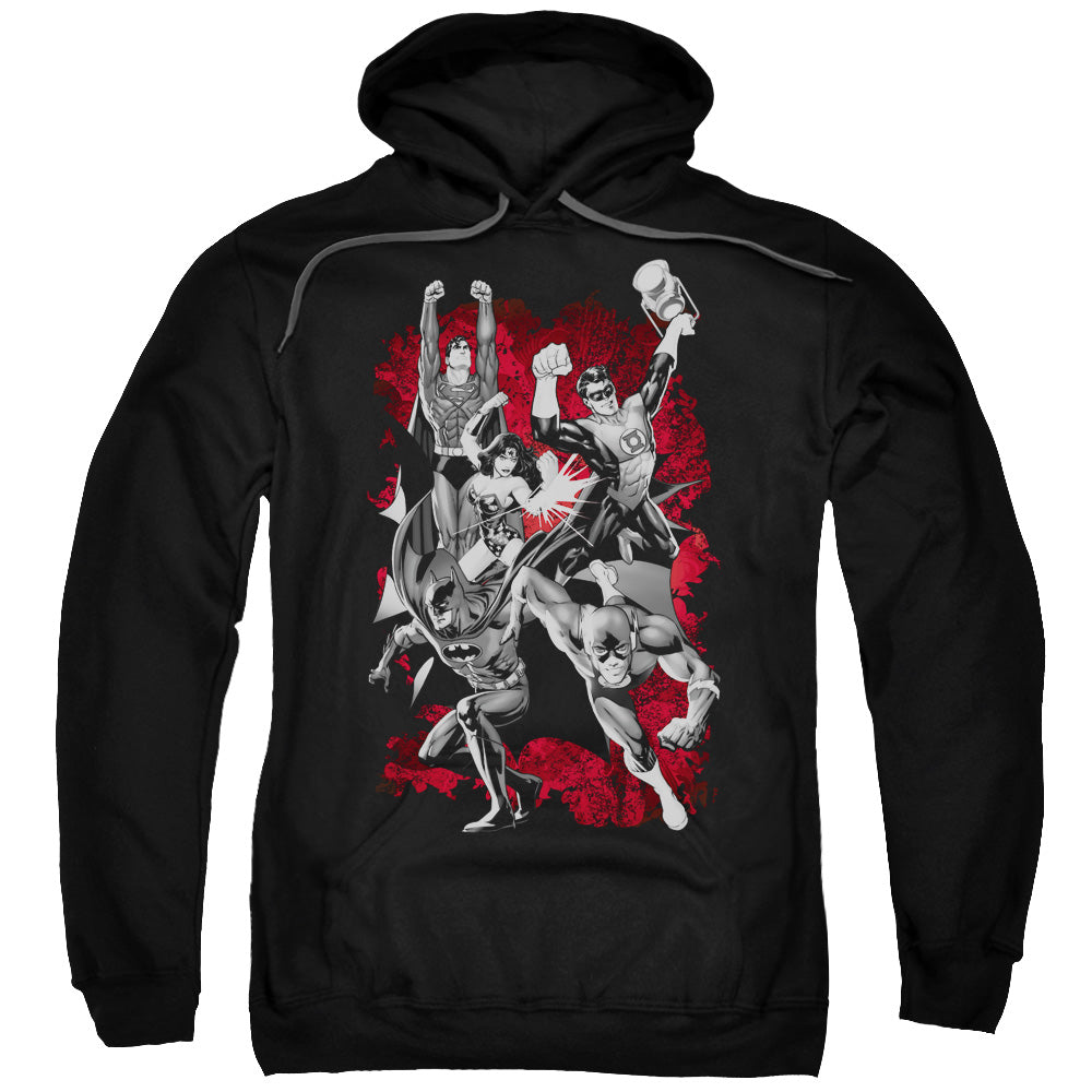 Justice League Justice League Explosion Mens Hoodie Black Officially Licensed