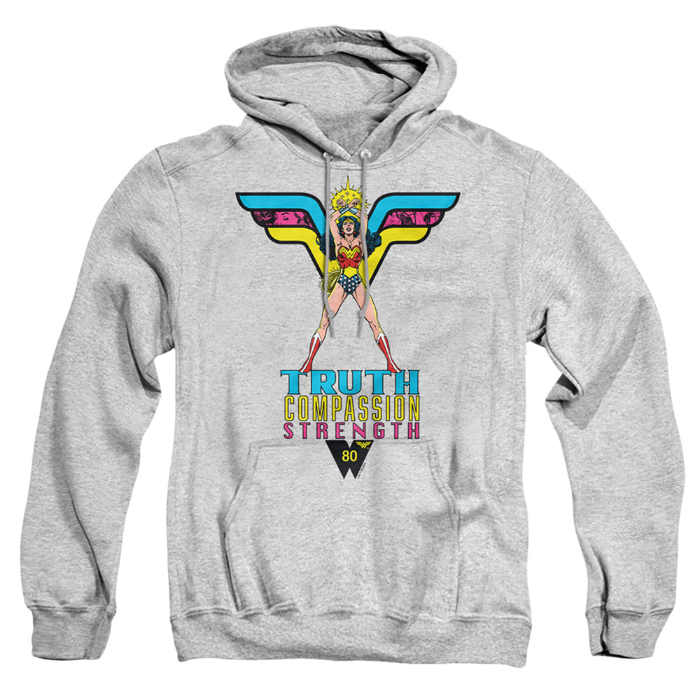 Wonder Woman Truth, Compassion, Strength Mens Hoodie Athletic Heather Officially Licensed