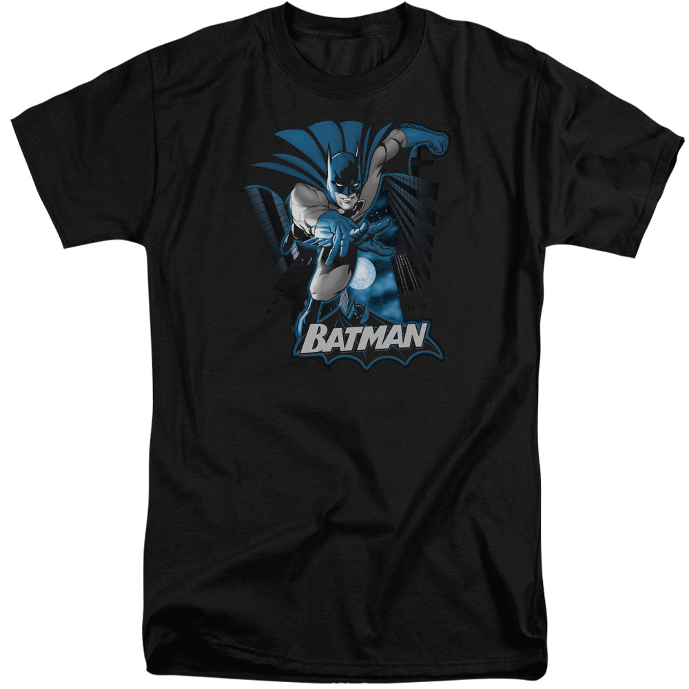 Justice League Batman Blue & Gray Mens Tall T Shirt Black Officially Licensed