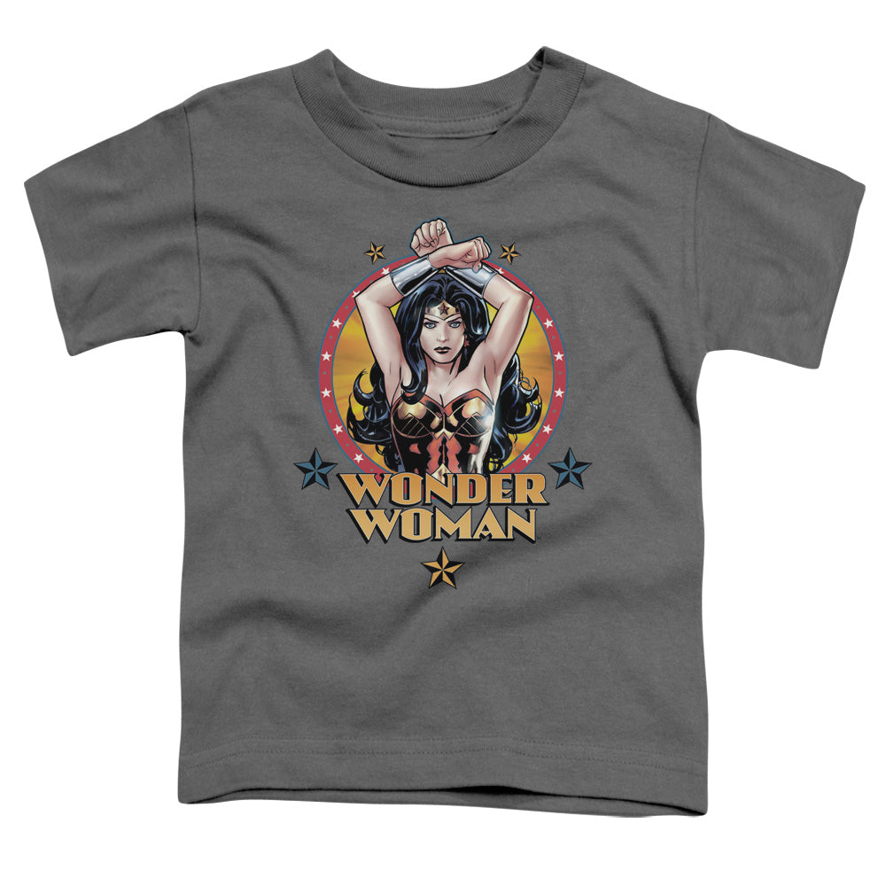 Justice League Powerful Woman Toddler Kids Youth T Shirt Charcoal Officially Licensed