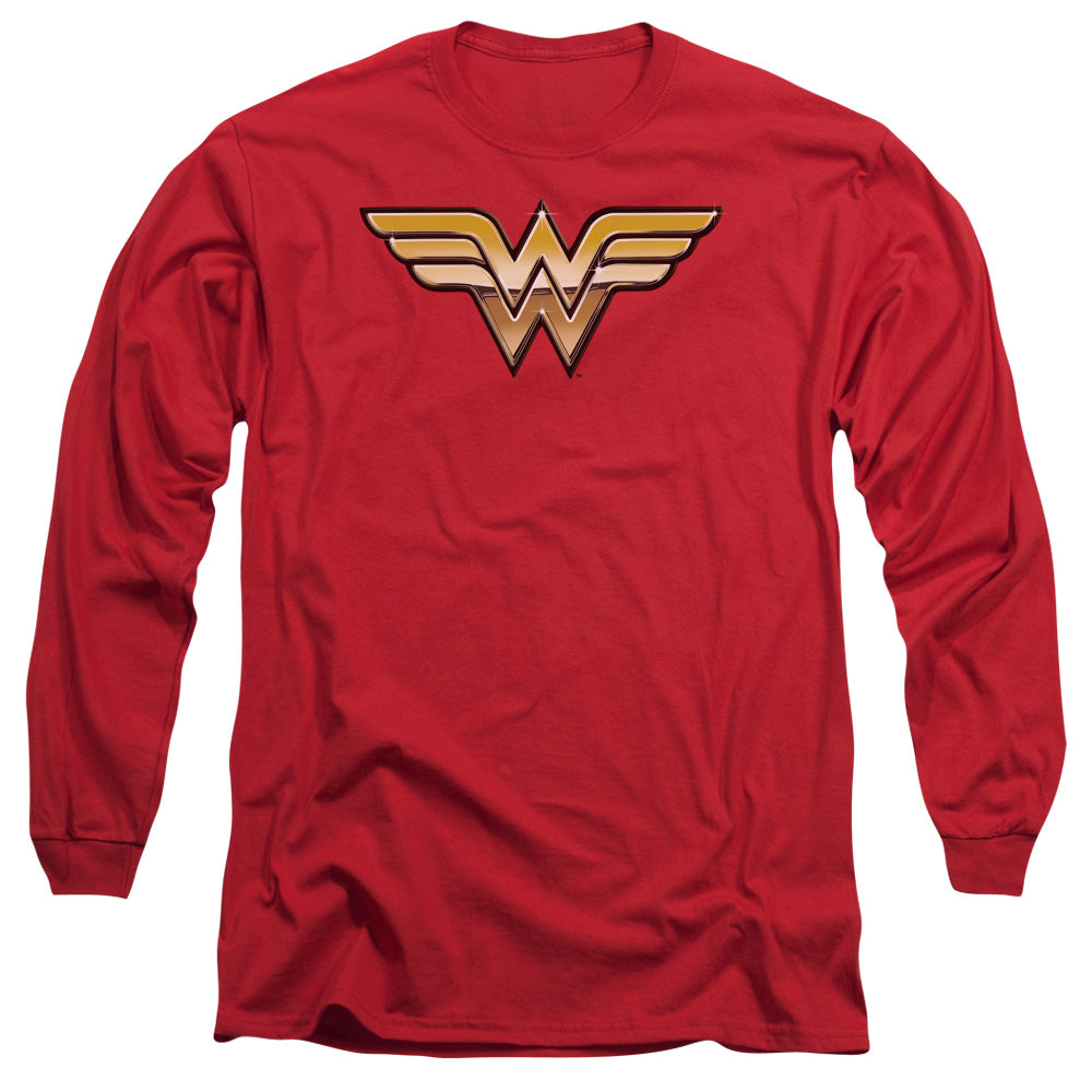 Justice League Golden Mens Long Sleeve Shirt Red Officially Licensed