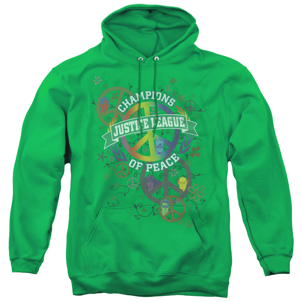 Justice League Peace League Mens Hoodie Kelly Green Officially Licensed