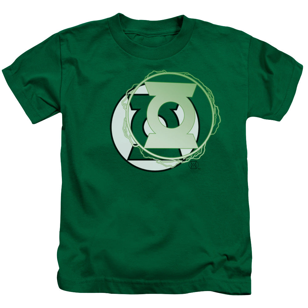 Justice League Gl Energy Logo Juvenile Kids Youth T Shirt Kelly Green Officially Licensed