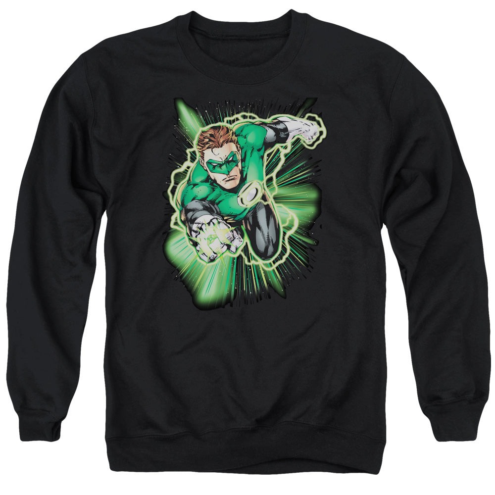 Justice League Green Lantern Energy Mens Crewneck Sweatshirt Black Officially Licensed