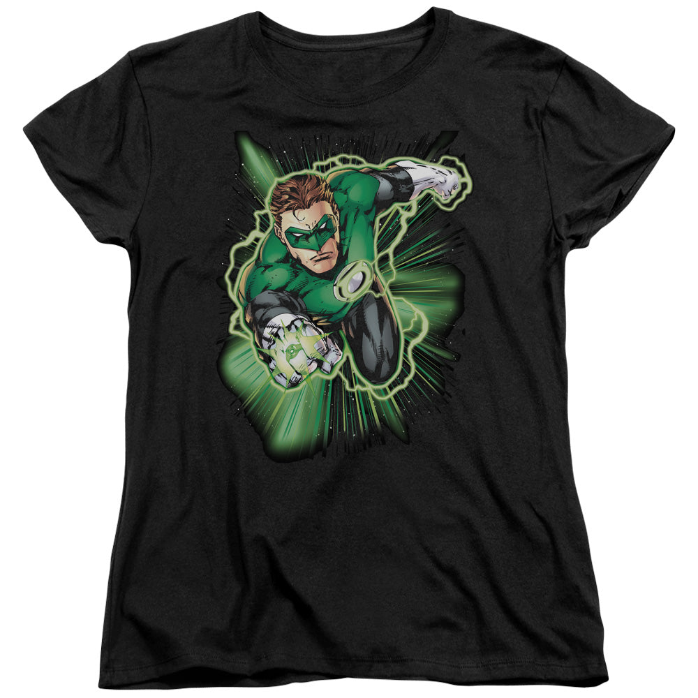 Justice League Green Lantern Energy Womens T Shirt Black Officially Licensed