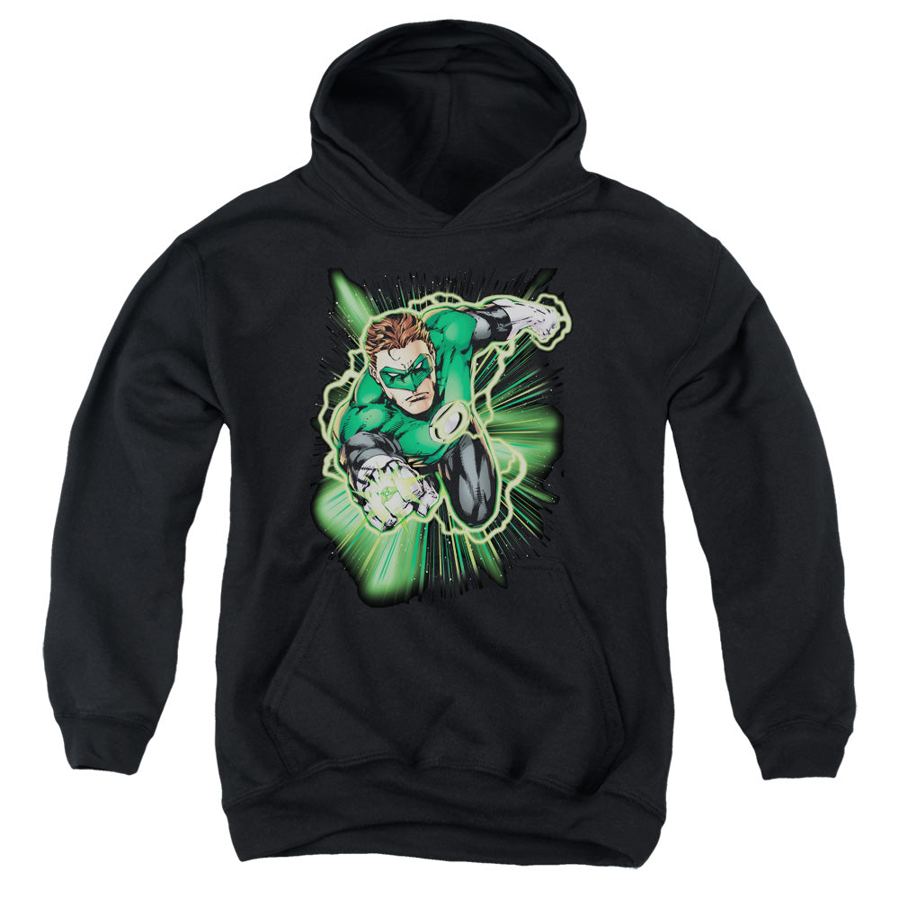Justice League Green Lantern Energy Kids Youth Hoodie Black Officially Licensed