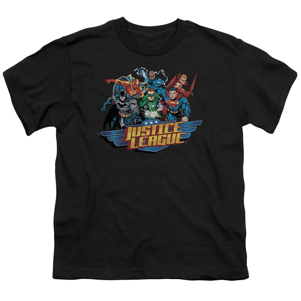 Justice League Ready to Fight Kids Youth T Shirt Black Officially Licensed