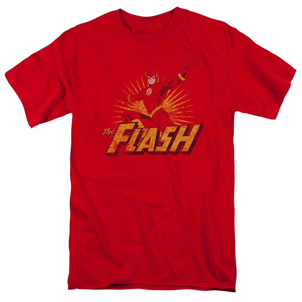 The Flash Rough Distress Mens T Shirt Red Officially Licensed