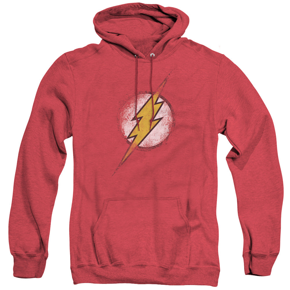 Justice League Destroyed Flash Logo Heather Mens Hoodie Red Officially Licensed