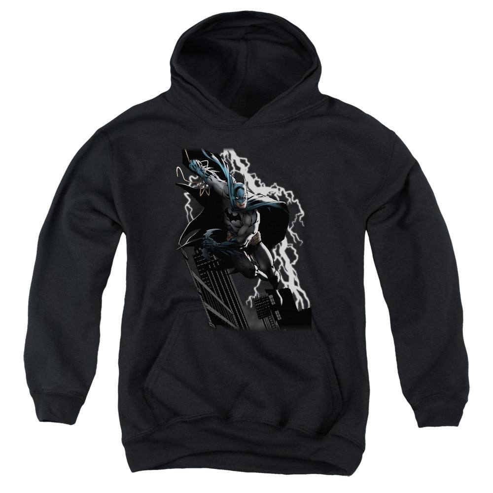 Justice League Lighting Crashes Kids Youth Hoodie Black Officially Licensed
