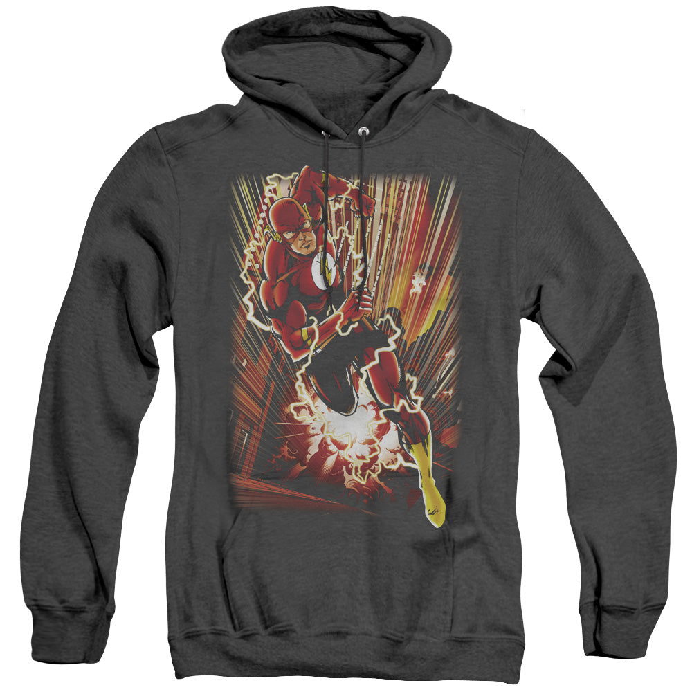 Justice League Street Speed Heather Mens Hoodie Black Officially Licensed