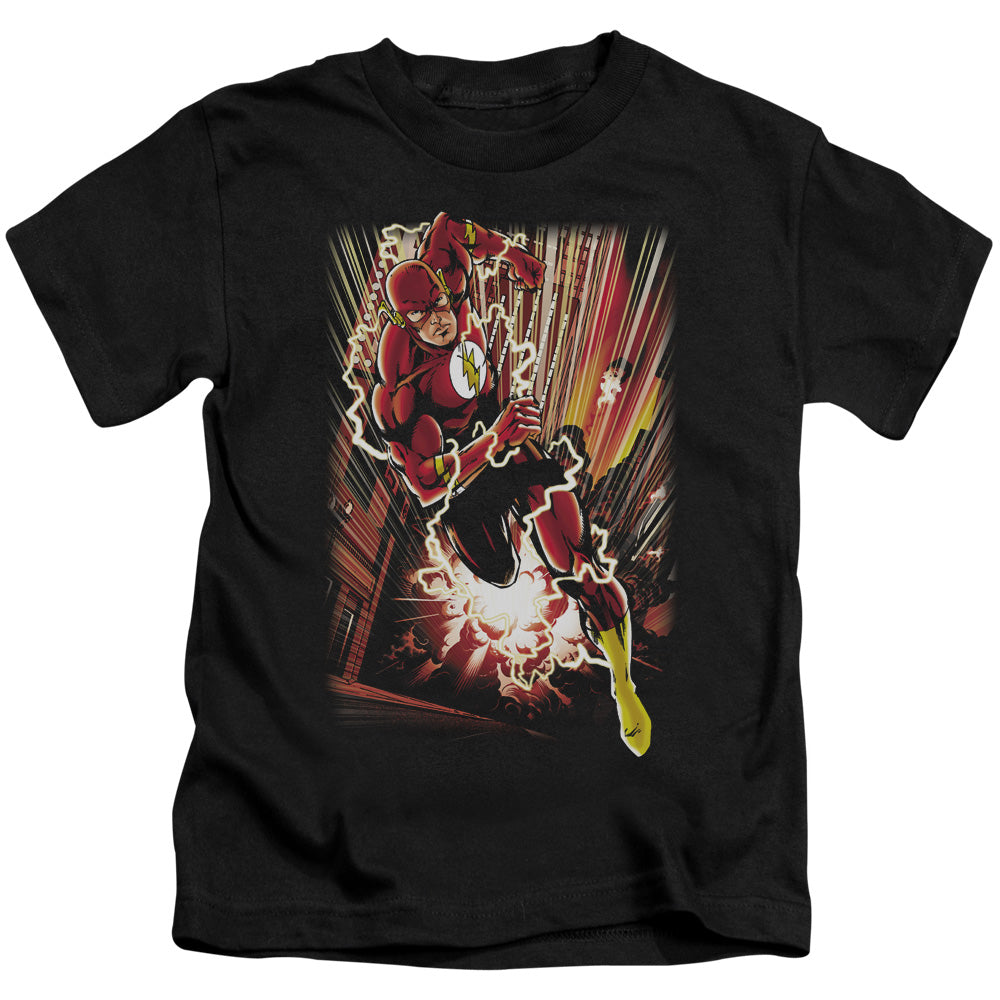 Justice League Street Speed Juvenile Kids Youth T Shirt Black Officially Licensed
