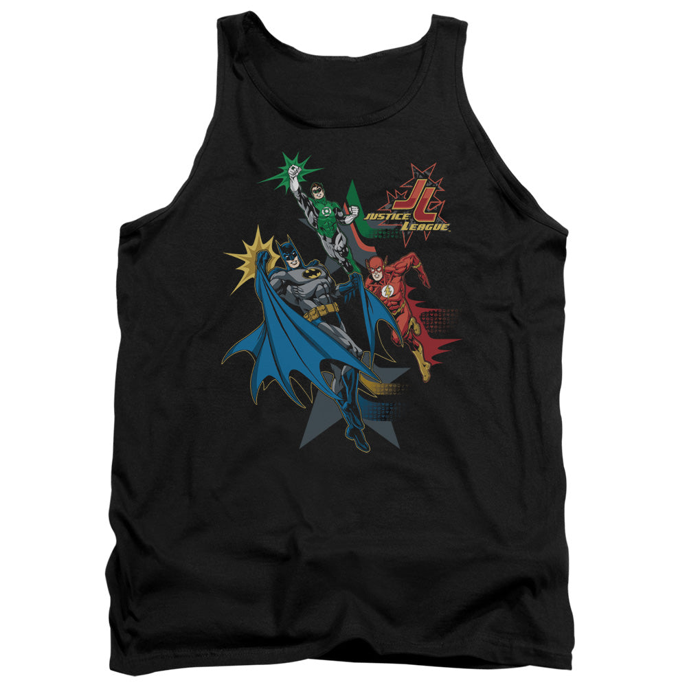 Justice League Action Stars Mens Tank Top Shirt Black Officially Licensed