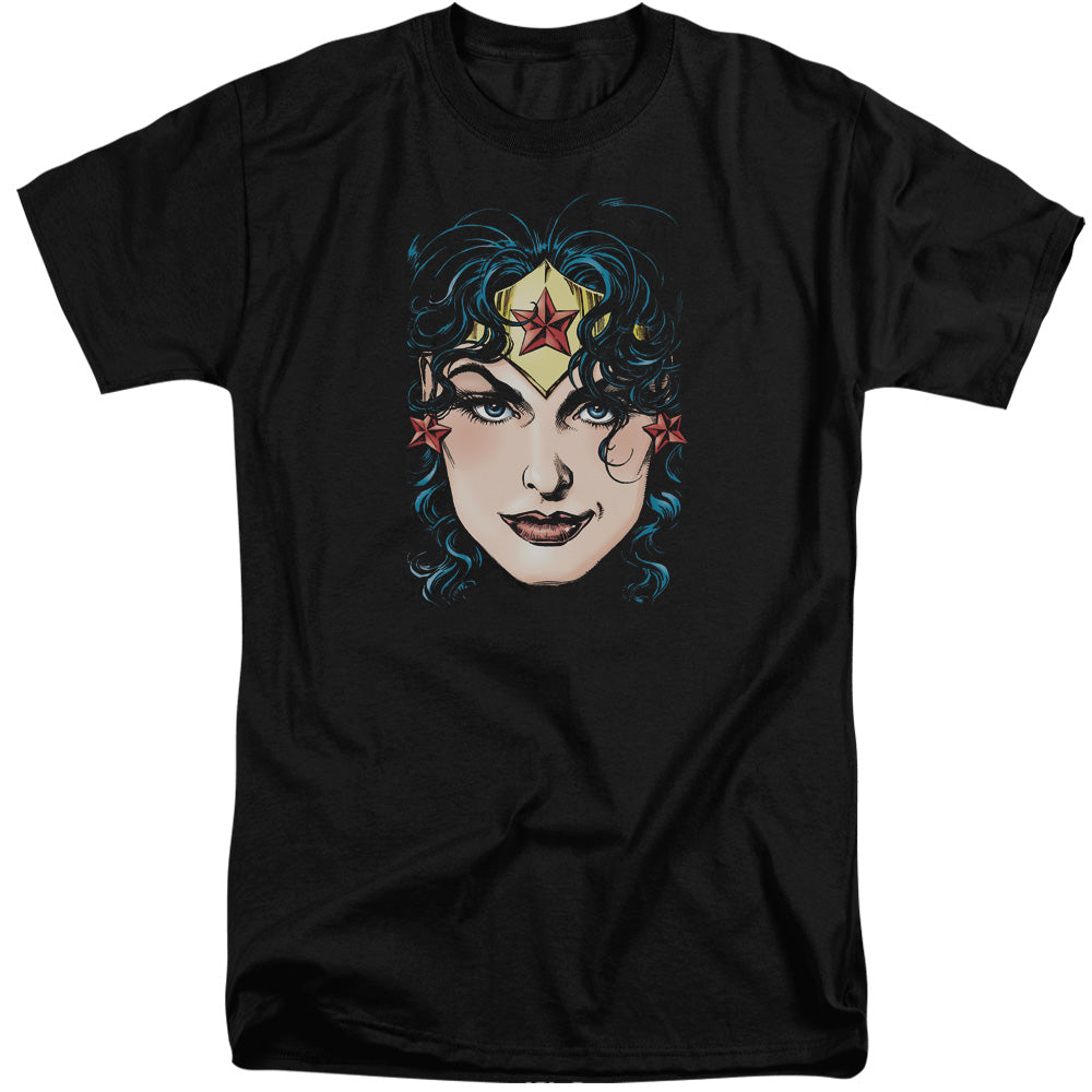 Dco Justice League Of America Wonder Woman Head Mens Tall T Shirt Black Officially Licensed